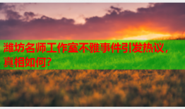 潍坊名师工作室不雅事件引发热议，真相如何？