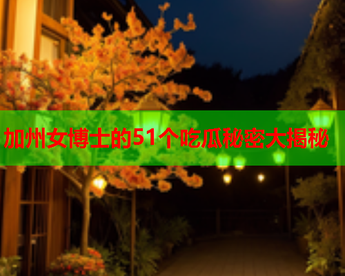 加州女博士的51个吃瓜秘密大揭秘